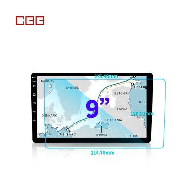 China 9 inch universal fiber explosion-proof clear edge carbon fiber screen protector car radio navigation touch screen film modification for sale