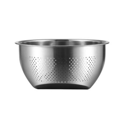 China New 304 Stainless Steel Basket Drain Fruit and Vegetable Drain Basket Kitchenware Viable Filter Tool Chinese Kitchenware for sale