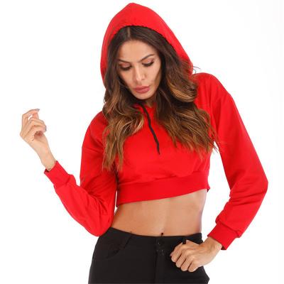 China Hot Women's Amazon Navel Solid Color Loose Sweater Casual Sweater Hooded Long Sleeve Breathable Drop Style for sale