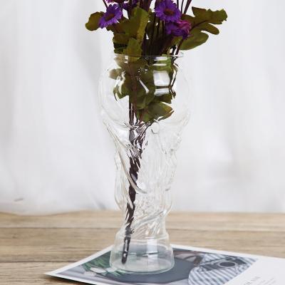 China Modern Hot Sale Home Decor Glass Vase Fashionable New Long Glass Flower Vase for sale