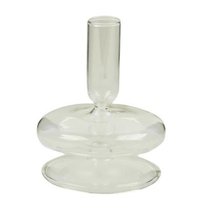 China Modern Art Unique Cheap And High Quality Tall Glass Stem Candleholders For Home Bedroom for sale