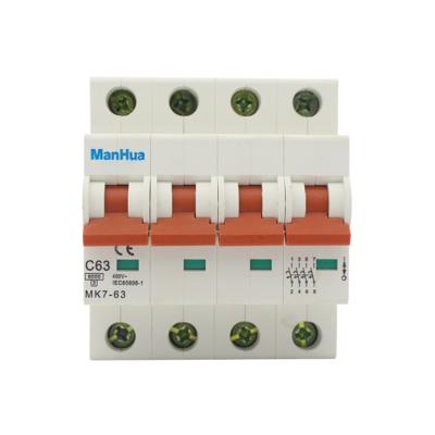 China C Manhua MK7-63 c63A Breaking Capacity 6kA 4P Miniature Circuit Breaker for sale