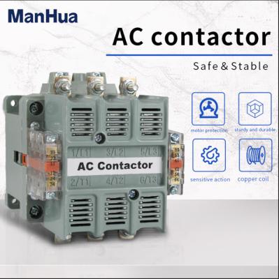 China AC motor manhua 2NO 2NC normally open contact CJ40-125 normally open contact 3P triple action sensitive AC contactor for sale