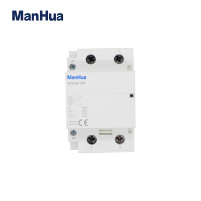 China Manhua 2P 100A Household Electric Elevator Contactor MCH8-100 AC Modular Contactor 250V MCH8-100 for sale