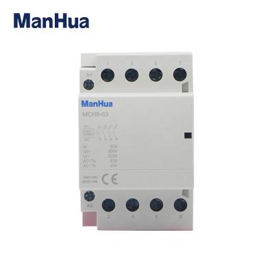 China Manhua 4P 63A Household Electric Elevator Contactor MCH8-63 AC Modular Contactor 400V MCH8-63 for sale