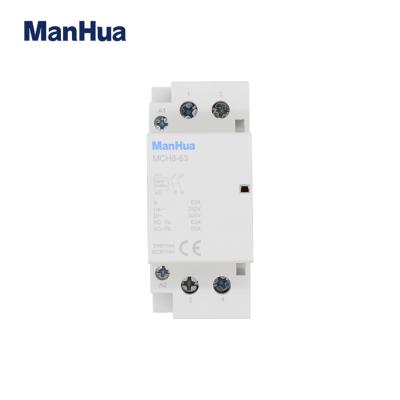 China Manhua 2P 63A Household Electric Elevator Contactor MCH8-63 AC Modular Contactor 250V MCH8-63 for sale