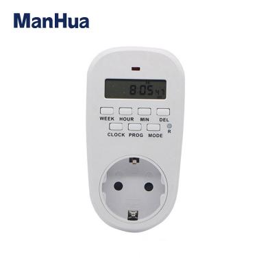 China LCD Display ManHua TG-14E China Supplier High Quality German Low Price Digital Socket Timer Switch for sale