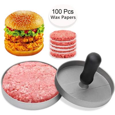 China Viable High Quality Round Hamburger Mold Aluminum Alloy Burger Meat Beef BBQ Burger Meat Press Kitchen Food Mold for sale