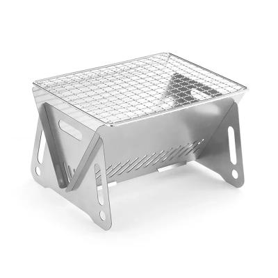 China Folding Adjustable Outdoor Portable Stove Mini Size Picnic Equipment Stainless Steel Incinerator Grill Camping Charcoal Stove for sale