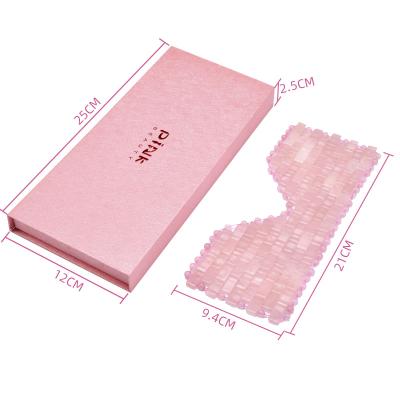 China New Fashion Beauty ROSE Care Natural Rose Quartz Eye Mask Jade Sleep Massager Healthy Eye Facial Massager for sale