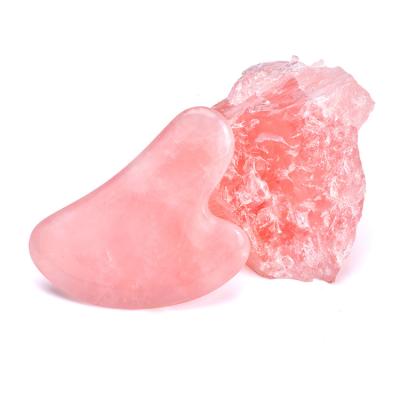 China ROSE Beauty Dresser Crystal Heart-Shaped Massage Tool Suitable for Gift Box Packing for Girls Natural Rose Quartz Jade Scraping Board for sale