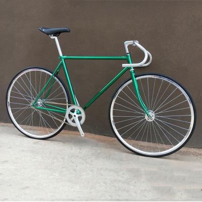 China New 700C 52CM Street Road Bike Aluminum Alloy Fork High Carbon Steel Fixed Gear Bicycle for sale