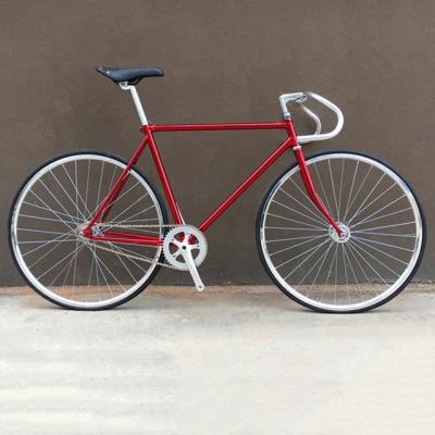 China 700C 52CM Street Road Bike Magnesium Alloy Wheel High Carbon Steel Fixed Gear Bicycle for sale