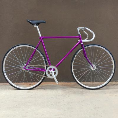 China 700C 52CM Street Road Bike Magnesium Alloy Wheel High Carbon Steel Fixed Gear Bicycle for sale