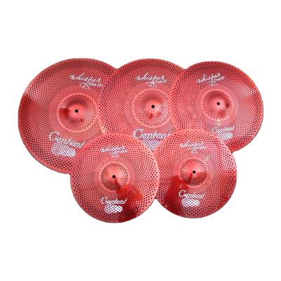 China Sound Mute Red Color Reduce Volume Cymbals For Electronic Drum Set for sale