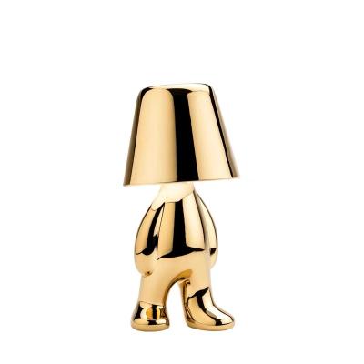 China Modern Little golden man thinker Italian desk lights touch control LED beside table lamp bedroom decor lighting for sale