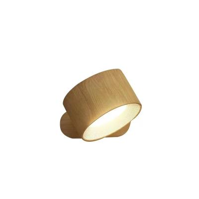 China Modern 360 Rotate magnetic wall light wooden ball led night light dimmable touch switch reading light for sale