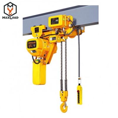 China Machinery Repair Shops Safety Brake System 380V Double Electric Chain Hoist 1000kgs for sale