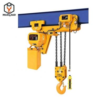 China Machinery Repair Shops 7.5 Ton Fast Lifting Speed ​​Fixed Type Electric Chain Hoist for sale