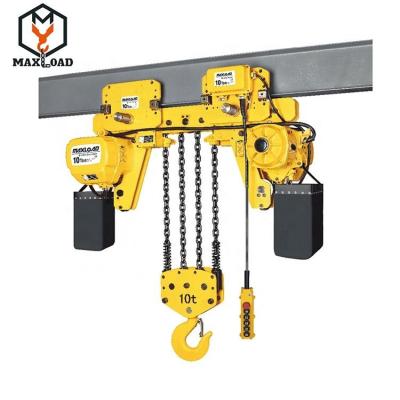 China Machinery Repair Shops 10 Ton Electric Chain Hoist With Ultra Low-Headroom Type (HHBB10-04SL) for sale