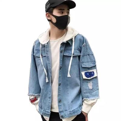 China Wholesale OEM Waterproof White Jacket Plain Men Denim Coats Jean Jacket For Men Custom Denim Jacket 2022 for sale