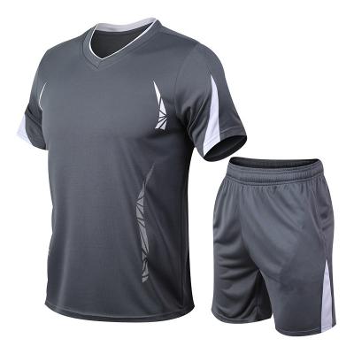 China Breathable Men Plus Size Tracksuit Set Pantalones Cortos De Gimnasio Men T Shirt And Short Set for sale