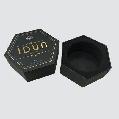 China Customized Recycled Hexagonal Color Gift Packaging Hot Stamping And Lining Materials Box for sale