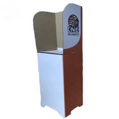 China Freestanding Election Corrugated Cardboard Election Platform Booth For Malawi for sale