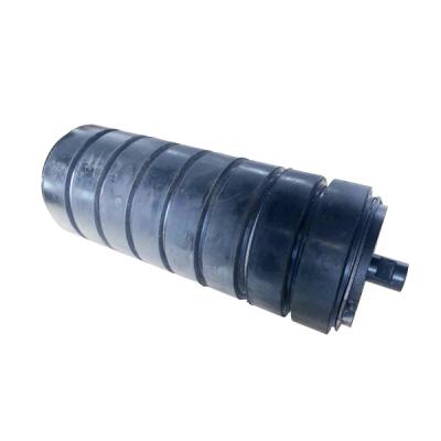 China Building Material Stores Mining Used Rubber Rings 114mm Impact Idler Conveyor Roller for sale