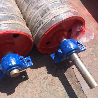 China Hotels Belt Conveyor Drive Drum Pulley With Rubber Deceleration for sale