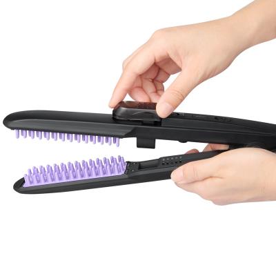 China With Ultrasonic Cold Steam Sprayer Quickly Heated Flat Iron Professional Ultrasonic Cold Steam Hair Straightener With Comb Teeth for sale