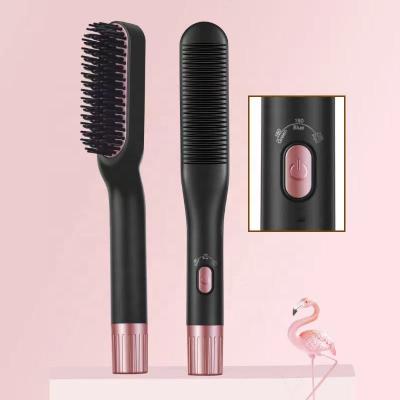 China Hotel Quick Hair Styling Women and Men Electric Hot Airbrush with 3 Temperature Control for Men's Beard Straight Hair for sale