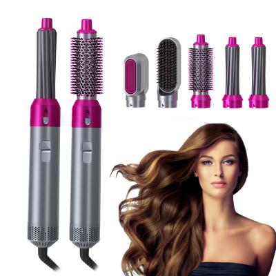 China Ionic Electric Hot Comb 5 in 1 Airwrap Curly Hair Styler Styler Curly Hair Straightener Fan Air Wrap 5 in 1 Hair Dryer Brush Hair Brush Dryer for sale