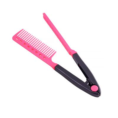 China New Hot Selling Home Style V Comb For Straightening DIY Use Wet And Dry Barber Salon Hair Comb V Straight Hair Straightener for sale