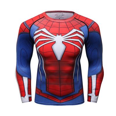 China Anti-pilling Wholesale Custom Sublimation Tee Printing Full Sublimated Superhero Men's T-shirts for sale