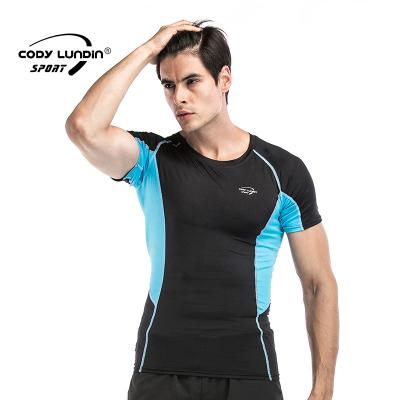 China Anti-pilling Men's Short Sleeves Gym Sport Outdoor Fitness T-shirt Custom Fit Muscle Compression Men's T-Shirt for sale