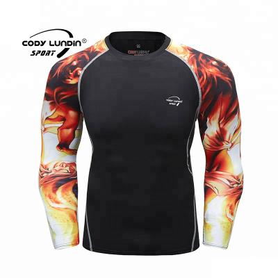 China Anti-pilling new design sublimated custom bjj rashguard compression men's rashguard long sleeve t-shirt for sale