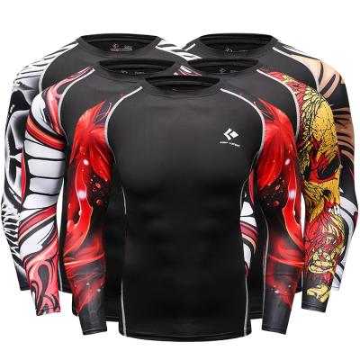 China Anti Shrink Custom Logo 3d Printed Shirt Men Muttahida Majlis-e-Amal Long Sleeve Guard Rash Belt With Rubber for sale