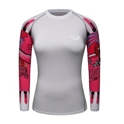 China Long Sleeve Cody Lundin Custom Sublimation Tattoo Surf Rashguard Women Long Sleeve Gym Shirt for sale