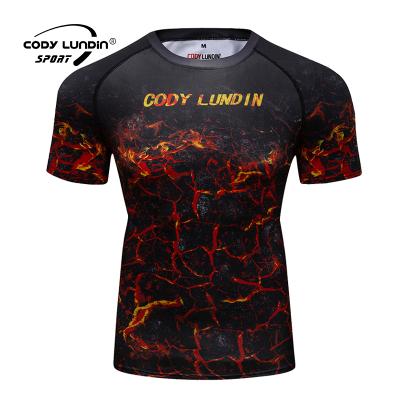 China Custom Made Sublimation Printing Anti-pilling T-shirt Men's Short Sleeve Compression Sports T-Shirt for sale