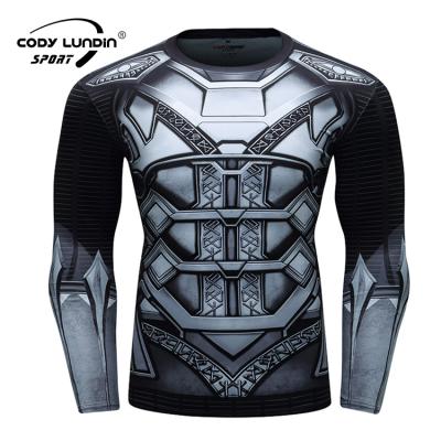 China Cody Lundin Men Gym Clothing Anti Shrink Custom Sublimation Printed Long Sleeve Compression Sports T-Shirt for sale