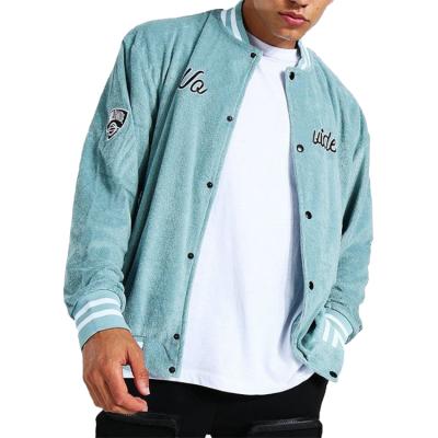 China Custom QUICK DRY OEM Velvet Embroidery Varsity Casual Jackets Men Plus Size Bomber Jacket Coat for sale