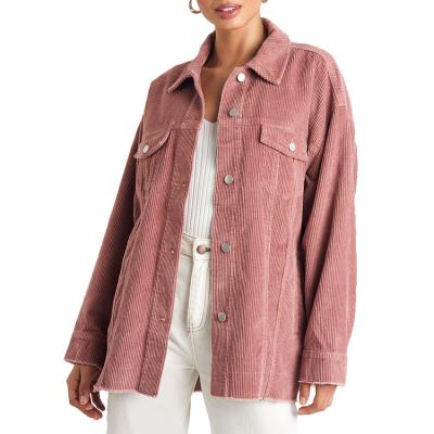 China OEM Wholesale High Quality Breathable 100% Cotton Solid Color Corduroy Jackets For Women 2021 for sale