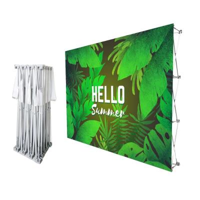 China Advertising Portable Exhibition Booth Wall Banner Stand Tension Fabric Upright Pop Up Display For Trade Show for sale