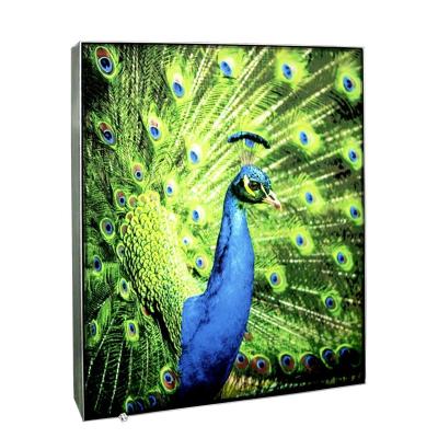 China Custom Indoor Advertising Poster Aluminum Frameless Backlit Tension Fabric LED Sign Light Box Advertising for sale