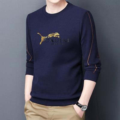 China Anti-Wrinkle Mens Cotton Golden Embossed Pure Black Long Sleeve T Shirt T-Shirt For Men for sale