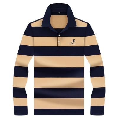 China Aw21 Anti-wrinkle Contrast Stripe Men's Long Sleeve T-shirt Autumn And Winter Man Clothes for sale