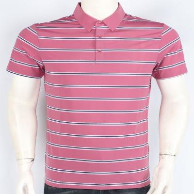 China Anti-Wrinkle Wholesale Mens Short Sleeve T-Shirt Lapel Striped Polo Shirts Mens for sale