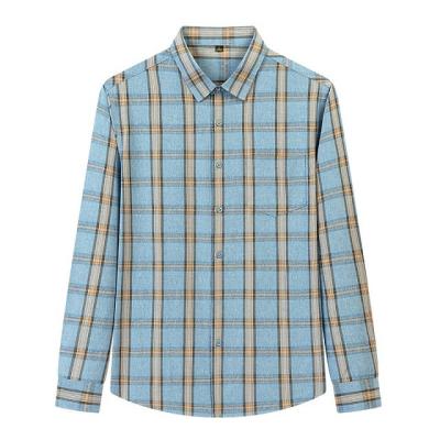 China 21 Year New Men's Breathable Plaid Long Sleeve Men's Long Sleeve Casual Shirt for sale