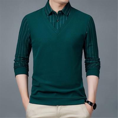 China Two Piece Anti-Pilling Men's Autumn Suit Fake Long Sleeve Polo Shirt for sale